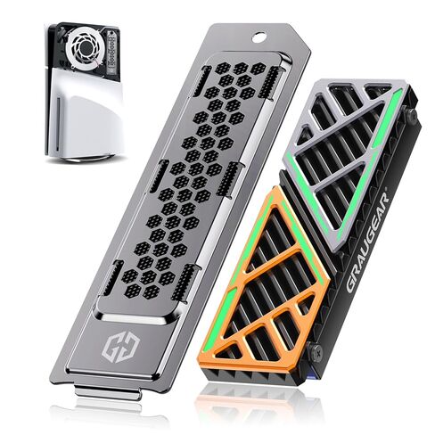 GRAUGEAR PS5 SSD Heatsink Cover Set, PS5 M.2 Cooling Kit – M.2 SSD Heatsink + PS5 SSD Heatsink Cover, PS5 SSD Cooler and Replacement, Dust Proof Cover, High-Airflow Design (PS5) in Saudi Arabia