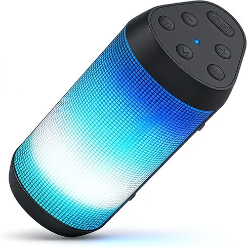 Portable Bluetooth Speaker, 15W Powerful Stereo, TWS Pair, LED Light Show, IPX4 Waterproof, BT5.3 Wireless Speaker with Long Battery Life, USB-C, AUX-in – for Outdoor, Party, Home, Travel, Ideal Gfits in Saudi Arabia