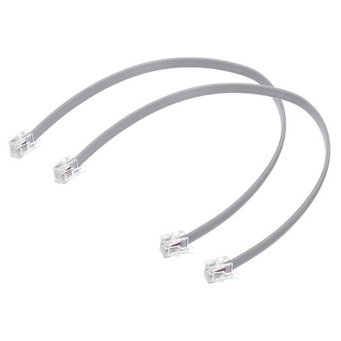 Meccanixity 2 حزمة سلك الهاتف ، كابل هاتف 0.7 قدم RJ12 6P6C ذكر لذكور سلك سلكي مستقيم للمنزل ، المكتب ، أبيض in Saudi Arabia