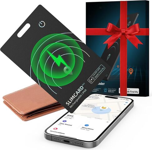 حزمة بطاقة تعقب Bluetooth Wallet-1 ، 0.07 في بطاقة Finder Thin Wallet تعمل مع Apple Find My (iOS فقط ، وليس لنظام Android) ، وبطاقة iPhone الذكية ، ومتتبعات Bluetooth لجوازات السفر والهاتف والهاتف (الأسود) in Saudi Arabia