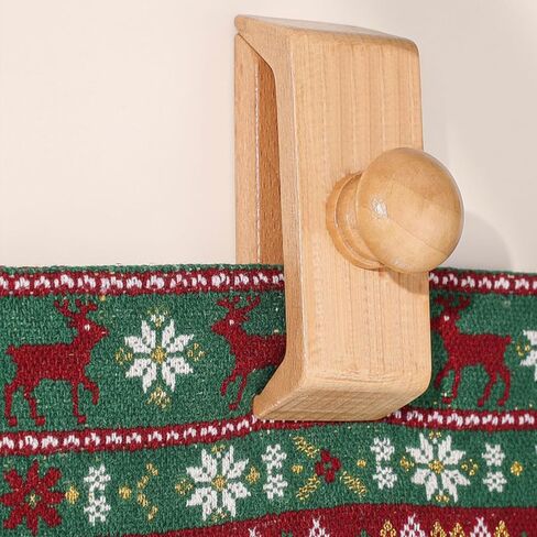 Marsui 4 PCS Hood Tapestry Hoosers ، 4 شماعات صغيرة لحاف لجدار معلق شماعات البطانية المشابك سجادة السجاد عرض مقاطع الجدار الخشبية لتعليق مقاطع صغيرة ومسامير للفنون السجاد الفنية (بنية) in Kuwait