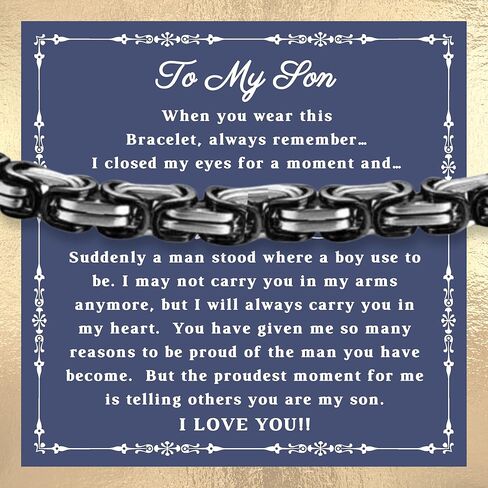 To My Son Bracelet From Mom, Dad, Forever Linked Bracelet, Son Graduation Gift For Son, Adult Son Gift Ideas, Son Wedding Gift Idea, Son Birthday Gifts For Boys in Saudi Arabia