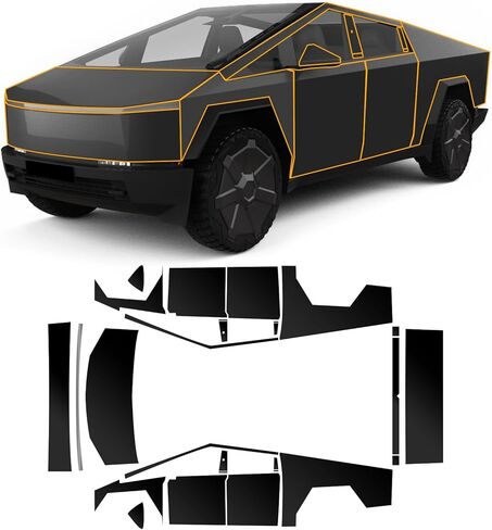 لـ Tesla Cybertruck 2024-الحاضر مجموعة كاملة PPF لمعان واضح طلاء السيارة طبقة واقية غير مرئية ذاتية اللصق بولي يوريثان مقاوم للمطر مقاوم للماء HD فيلم حامي الخدش الملحقات الخارجية in Kuwait