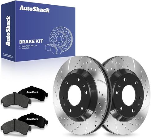 Autoshack Front Brake Kit Replacement for Chevrolet Trailblazer GMC Envoy Oldsmobile Bravada Buick Rainier Isuzu Ascender Disc Brake Rotors with Ceramic Brake Pad 12.0" (305.0 mm) PCDR8826507165071 in Saudi Arabia