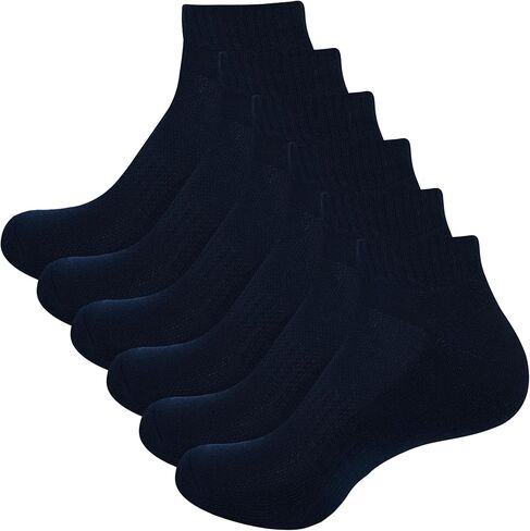 Men Cotton Ankle Socks Soft Comfortable Durable Breathable Reinforced Double Layer Cushioned Geometric Zig Zag Patterns 3 Pack Black, Melange Grey, Melange Blue. in Saudi Arabia
