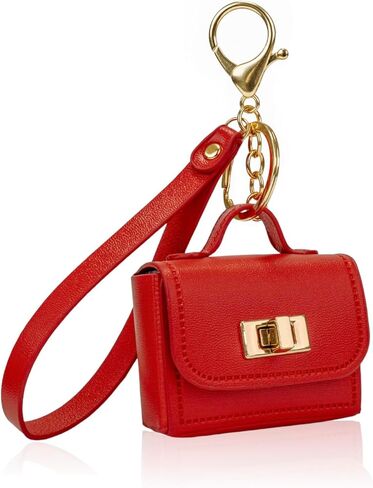 Miniature Leather Handbag Keychain Small Bag Keychain headphone bag Purse Charm Accessories in Saudi Arabia