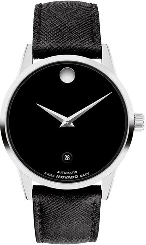 ساعة Movadado Museum Classic Men's Automatic Watch ، حزام جلدي ، ساعة فاخرة ذاتية - هدية له - 40 مم in Kuwait