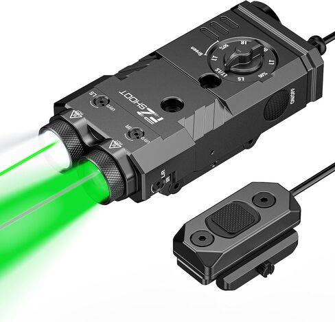 Ezshoot 1600 Lumens بندقية المصباح/IR IRLUMINATOR مع الأخضر/الأشعة تحت الحمراء ليزر 4-في 1 التحرير والسرد MACTERACTER ، مصباح تكتيكي للبندقية مع مفتاح بعيد ، متوافق مع picatinny و m-k-rail in Kuwait