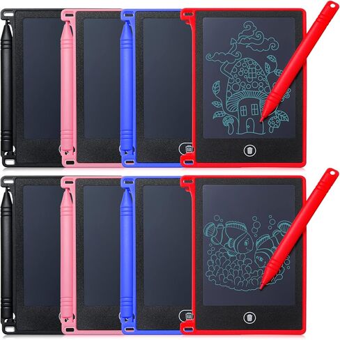 Zonon Writing Tablets for Kids LCD Mini Electronic Doodle Board Educational Learning Writing Pad Erasable Drawing Pad Reusable Back to School Preschool Art Party Favor, 4.72 x 3.54 Inches(8 Pieces) in Saudi Arabia