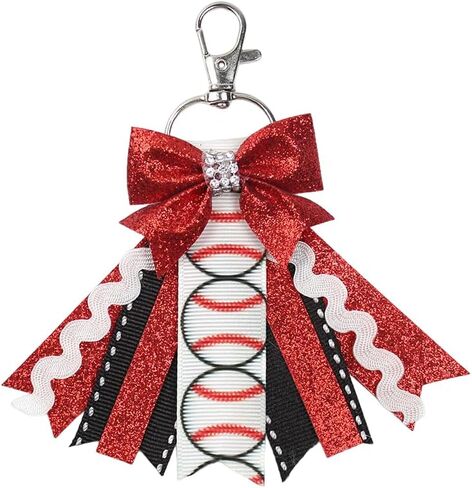 Bowknot Cheer Keychain Gamiting Game Day Keyring Keychain Cheerleader Accessory Cheer Mom Jewelry in Kuwait