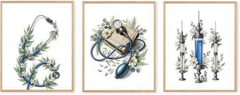 Boat Wades Medical Human Anatomy Unframed Wall Art Prints,Floral Nursing Doctor Posters & Prints For Medical Office Med Student Dorm Room Decor, Floral Anatomy Wall Art Prints 8x10 Set Of 3 in Saudi Arabia