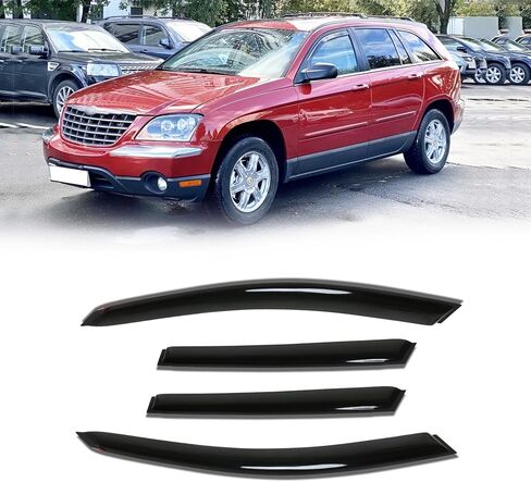 نوافذ حافة لعام 1999-2005 فولكس واجن VW Jetta ، حرس الأمطار خارج القناة الدروع ، تنفّف Deflector Shade Wind Dark Smoke 2000 2001 2003 2004 ، Tape-On Outside-Mount ، 4pcs in Kuwait