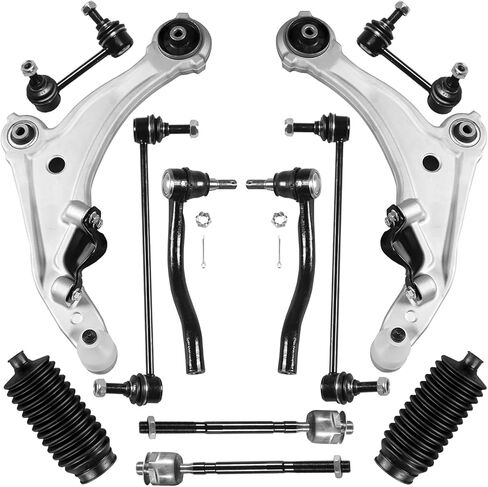 10pcs التعليق مجموعة تناسب مع نيسان روغ 2008 2009 2010 2011 2012 2013 ، لـ Rogue Select 2014 2015 Front Lower Control Arm W/Tierod Sway in Kuwait