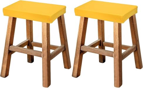 uxcell Bar Stool Cover Rectangle, Stretch Washable Saddle Counter Vanity Barstool Slipcover Seat Cushion Protector with Elastic Band for Wooden Metal Bench Chair(Red, 2Pcs) in Saudi Arabia