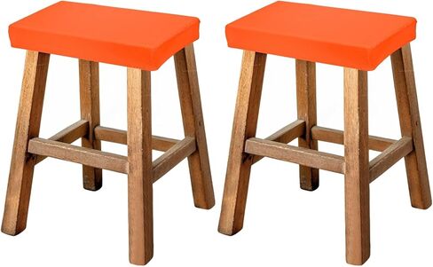 uxcell Bar Stool Cover Rectangle, Stretch Washable Saddle Counter Vanity Barstool Slipcover Seat Cushion Protector with Elastic Band for Wooden Metal Bench Chair(Red, 2Pcs) in Saudi Arabia
