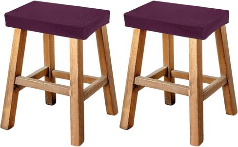 uxcell Bar Stool Cover Rectangle, Stretch Washable Saddle Counter Vanity Barstool Slipcover Seat Cushion Protector with Elastic Band for Wooden Metal Bench Chair(Red, 2Pcs) in Saudi Arabia