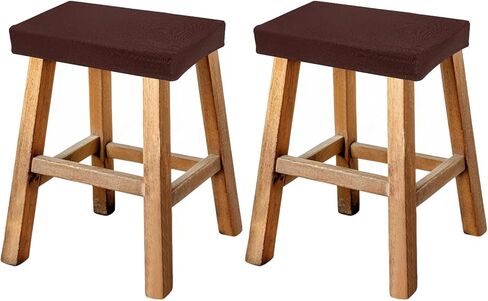uxcell Bar Stool Cover Rectangle, Stretch Washable Saddle Counter Vanity Barstool Slipcover Seat Cushion Protector with Elastic Band for Wooden Metal Bench Chair(Red, 2Pcs) in Saudi Arabia