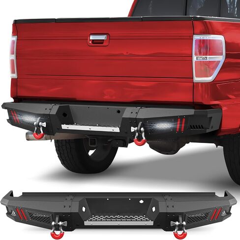 F150 Bumper Set for 2009-2014 Ford F150 Pickup, w/Winch Plate, LED Lights, D-rings and License Plate Bracket (Excluding Raptor) in Kuwait