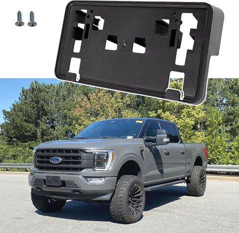إطار لوحة الترخيص الأمامي لعام 2021 2022 2023 فورد F150 3.3L 5.0L لا يوجد حامل لوحة رخصة الصدمات الأمامية الصمامات البديلة البديل ML3Z-17A385-AB F-150 الملحقات in Saudi Arabia
