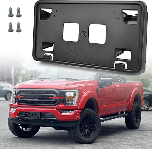 إطار لوحة الترخيص الأمامي لعام 2021 2022 2023 فورد F150 3.3L 5.0L لا يوجد حامل لوحة رخصة الصدمات الأمامية الصمامات البديلة البديل ML3Z-17A385-AB F-150 الملحقات in Kuwait