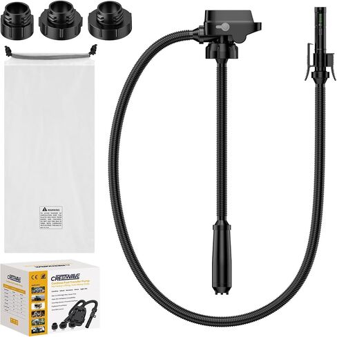 Fuel Transfer Pump, 2.4GPM Gas Pump for Gas Can with Auto-Stop Sensor, Extra Long Hose 4 Adapters, Battery-Powered Electric Gas Pump for Lawn Mower Generator Boat Emergency Use in Kuwait