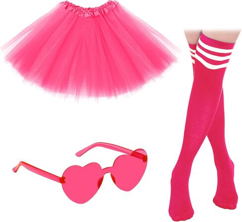 Adult Tutus for Women Colorful with Heart Sunglasses and Costumes Tube Socks for Women Party Dance Accessory Sets in Saudi Arabia