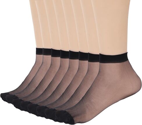 20 Pairs Women's Ankle High Sheer Socks for Women Soft & Thin Nylon Socks Nude Ankle Stocking with Reinforced Toe in Kuwait