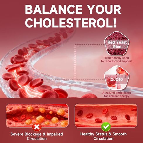ريد الخميرة رايس 1800mg & coq10 200mg gummies ، 8-in-1 خالية من السكر مع أوميغا 3 ، هاوثورن ، القلب والكوليسترول الدعم-60 gummies in Kuwait