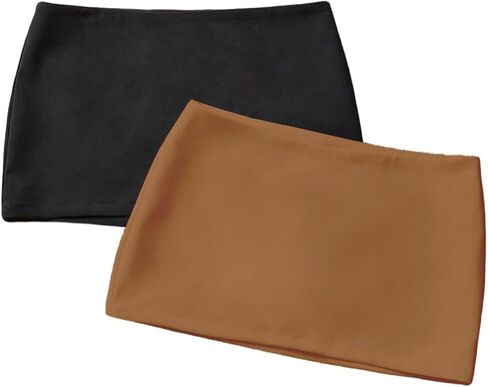 MakeMeChic Women's 2 Pack Mini Skirt Bodycon Pencil Micro Skorts with Shorts in Saudi Arabia