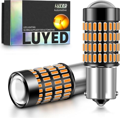 LUYED 1156 1141 LED LED 3400 Lumens مشرق للغاية 1003 7506 BA15S P21W مصابيح LED لأضواء الإشارة العكسية للنسخ العكسي ، الأصفر العنبر ، حزمة 2 من 2 in Saudi Arabia