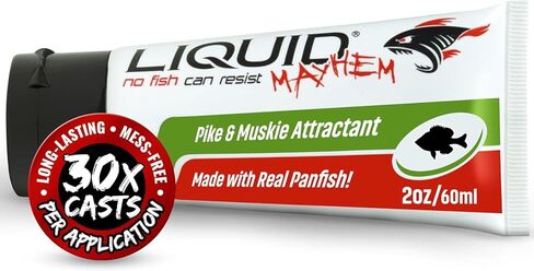 السائل Mayhem Pike & Musky Fish Assocant Gel 60 ML / 2 Oz · 60 استخدامًا - Bike & Musky Bait & Aminos | هلام طويل يدوم للأشعة فوق البنفسجية-جميع أنواع الإغراء in Saudi Arabia