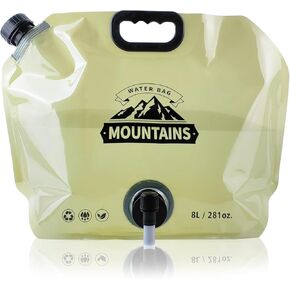 2pcs Collapsible Water Container Bag, Portable Water Storage Jug with Spigot, BPA-Free Leakproof Foldable Water Bottles Bag for Camping Hiking Outdoor Sports Backpack Emergency, 2.1 Gallon in Kuwait