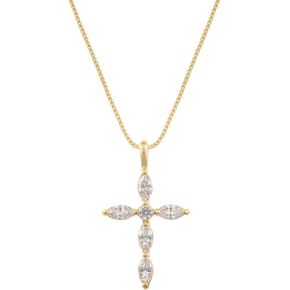 قلادة النساء القلادة الذهب قلادة 18K/14K مطلي بأحجار الكريمة المتلألئة ، وسلسلة قابلة للتعديل 16 "-18" ، هدية مجوهرات كل يوم لذيذ لعيد الميلاد ، المعمودية ، الذكرى السنوية (بوكس) in Kuwait