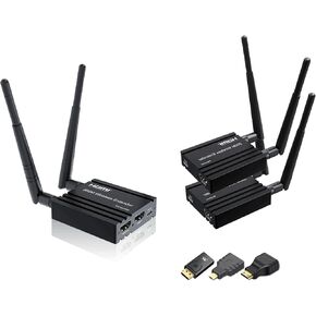 جهاز إرسال اللاسلكي اللاسلكي HDMI ومستقبل 4K ، جهاز إرسال واحد وأربعة أجهزة استقبال ، ناقل حركة لاسلكي طويل المدى 656 قدمًا/200 متر ، لعب سداد ، 2.4/5.8G للكمبيوتر الشخصي/الكمبيوتر المحمول لمراقبة/projector/HDTV in Kuwait