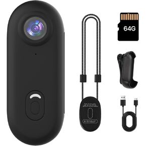 Li & Lu 4K Thumb Action Camera ، كاميرات الفيديو الرياضية والعمل المحمولة لركوب الدراجات ، دراجة نارية (مع 64 غرام ، أسود) in Kuwait