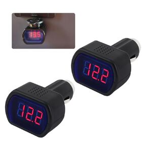 Car LED Cigarette Lighter Voltage Meter with Digital Display,12V/0.1A Battery Voltage Meter for Real-Time Voltage Monitoring,Universal Car Voltage Meters of Car Essentials in Kuwait