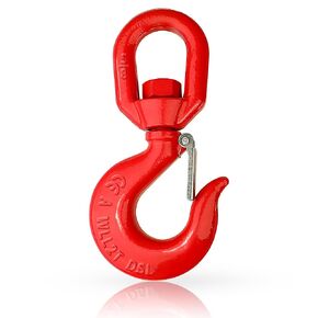 خطاف دوار 11 طن للرفع من SCIEO - خطاف رفع دوار عالي التحمل مع مزلاج أمان | خطاف دوار للتزوير ذاتي القفل من الدرجة 80، خطاف حبال ذو عين دوارة للرافعة بسعة تحميل 24250 رطل in Kuwait