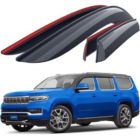 Goodyear Shatterproof Window Deflectors for Jeep Grand Cherokee L 2021-2025, Tape-on Rain Guards, Window Visors, Vent Deflector Visor, Car Accessories, 4 pcs. - GY008886 in Saudi Arabia