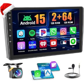 4+64GB Android 15 Car Radio for Ford Escape 2000-2006/Mazda Tribute 2000-2007/Mercury Mariner 2005-2007 with Carplay Android Auto ، 9 "شاشة تعمل باللمس-GPS WiFi Bluetooth 5.0 FM RDS 32EQ in Kuwait