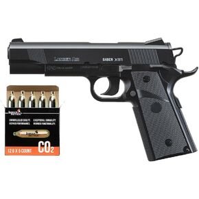 مسدس الهواء التكتيكي لانسر Sabre X1911 CO2 Airgun Pistol-480 FPS مع ضغط عالي 12 جرام وحقيبة من المعدن BBS in Kuwait
