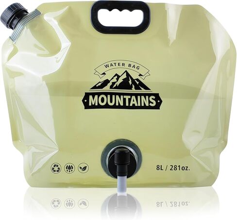 2pcs Collapsible Water Container Bag, Portable Water Storage Jug with Spigot, BPA-Free Leakproof Foldable Water Bottles Bag for Camping Hiking Outdoor Sports Backpack Emergency, 2.1 Gallon in Kuwait