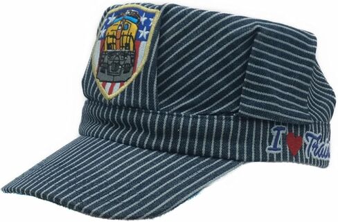 Pinnacle Awards Boy's Train Engineer Hat with Bold Yellow Locomotive and I Train S Embroidered on with high Stitch Count in Saudi Arabia