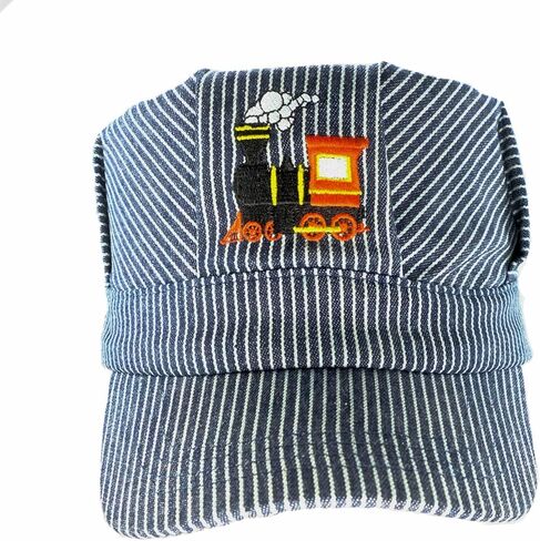 Pinnacle Awards Boy's Train Engineer Hat with Bold Yellow Locomotive and I Train S Embroidered on with high Stitch Count in Saudi Arabia