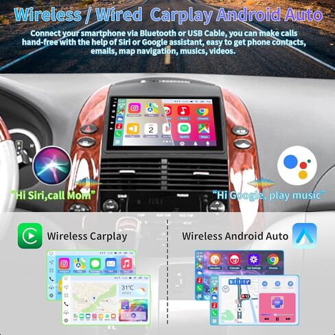 Android 14 Car Radio for Toyota Sienna 2011 2012 2013 ، 9 بوصة من شاشة IPS Stereo مع Carplay Android Auto WiFi Bluetooth GPS Navigation Touch Head Unit 【4+64GB】 in Kuwait