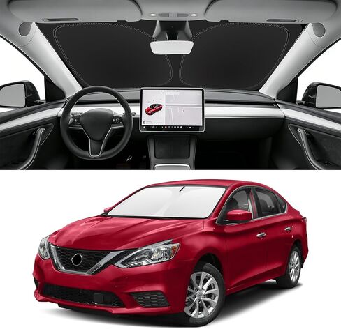 Sun Shade Windshield Sunshade for 2014-2020 Nissan Rogue (NOT for Rogue Sport & 2021 Rogue 3rd Gen. T33) Windshield Cover, Window Sun Visor 240T Shield Blocks UV Ray Summer Must Have Car Accessories in Kuwait