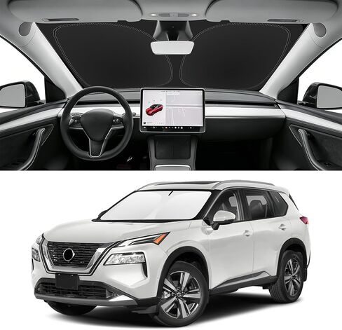 Sun Shade Windshield Sunshade for 2014-2020 Nissan Rogue (NOT for Rogue Sport & 2021 Rogue 3rd Gen. T33) Windshield Cover, Window Sun Visor 240T Shield Blocks UV Ray Summer Must Have Car Accessories in Kuwait