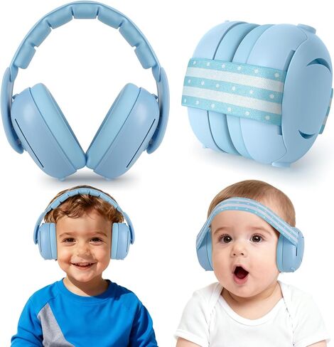 [2-in-1] Baby Ear Muffs Noise Protection - [Two Modes] Baby Headphones for Noise Cancelling Headphones- Infant Headphones Noise Cancelling - Ear Protection for 3 Months to 4 Years in Saudi Arabia