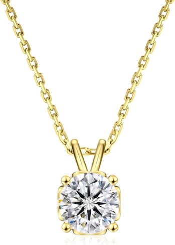 KRKC&CO Moissanite Necklace for Women, 0.5-4CT Lab Grown Sterling Silver Solitaire Heart Pendant, Anniversary Birthday Gift for Wife, Mom Wedding, D Color VVS1, GRA in Saudi Arabia