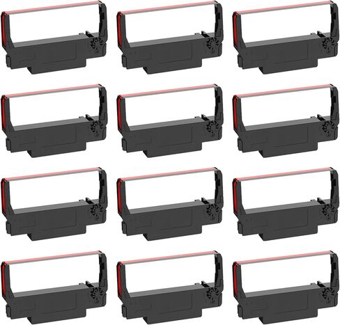 بديل ERC30 لشرائط ERC-30/34/38 B/R المتوافقة مع طابعة Epson TM-U220 M188B ERC30 ERC34 ERC38 NK506 (أسود وأحمر، 24 حزمة) in Kuwait