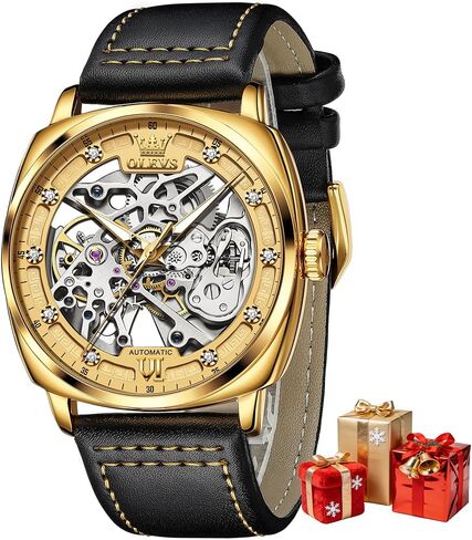 أوبينيك هيكل عظمي تلقائي الساعات للرجال ميكانيكا متعرجة ذاتية أنيقة أنيقة حزام البخار نمط مضيئة الرجال الساعات المعصم in Kuwait